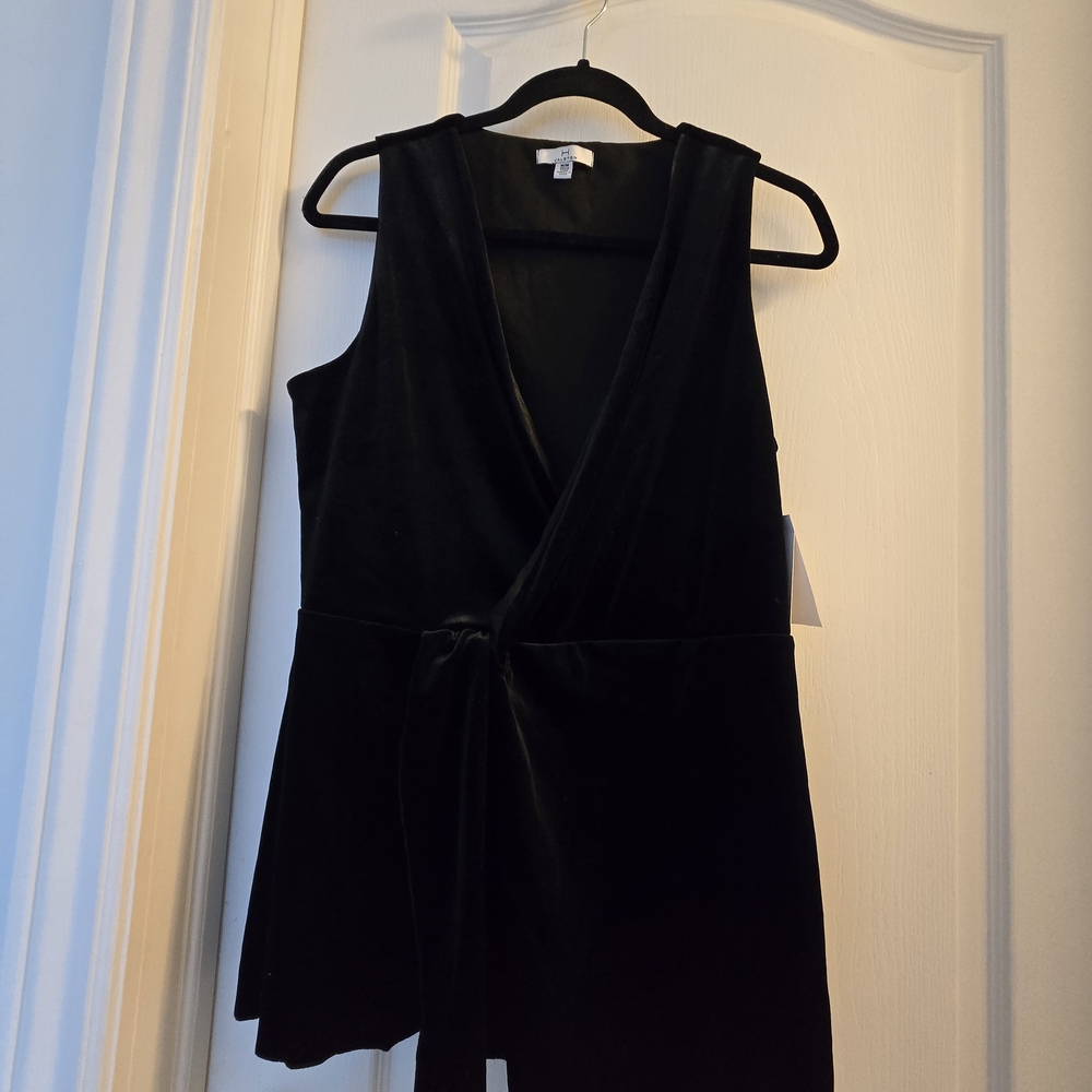 Halston Heritage Black Velvet Dress